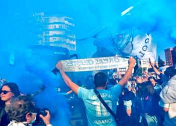 Imagen del bengaleo y bufandeo del celtismo ante el FC Barcelona // RC CELTA