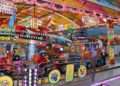 Niños divirtiéndose en unas atracciones
