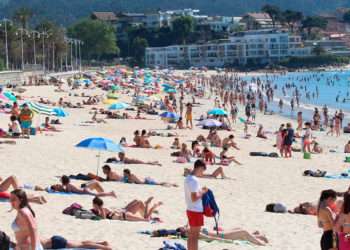 Foto de una playa de Vigo del pasado martes