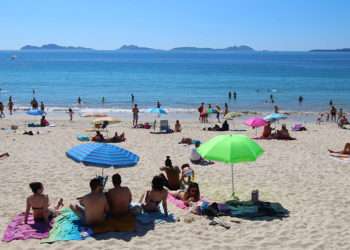 Foto de una playa de Vigo el pasado martes