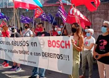 Imagen de una protesta anterior de los empleados de Bosch en Vigo // CIG