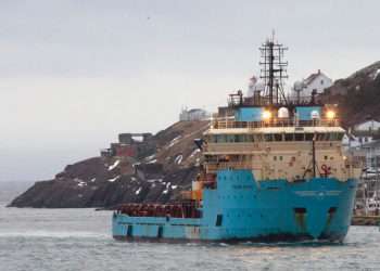 El buque canadiense ‘Nexus’ llega al Puerto de San Juan de Terranova, a 18 de febrero de 2022, en San Juan // PAUL DALY / EUROPA PRESS