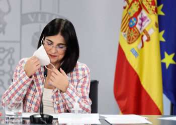 Carolina Darias, durante la comparecencia del 19 de abril // EUROPA PRESS