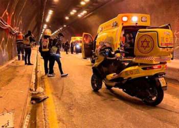Accidente registrado en el túnel // SERVICIO NACIONAL DE EMERGENCIAS DE ISRAEL