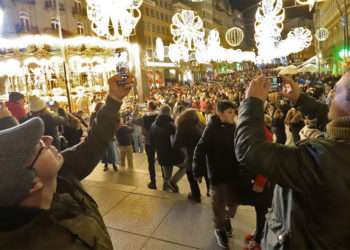 Turistas en Vigo en diciembre de 2022