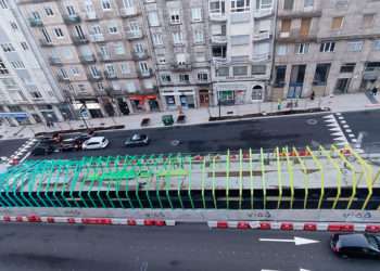 Vista aérea de las nuevas rampas de Gran Vía // VIGO VINDEIRO (@VigoVindeiro)