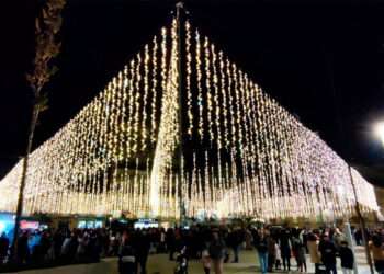 Imagen de archivo de las luces de Navidad en Ponteareas // Concello de Ponteareas