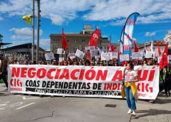 La protesta tuvo lugar este 7 de abril en A Coruña // CIG