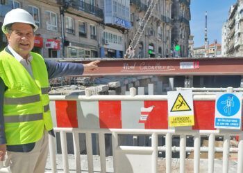 Caballero, durante las obras del túnel en Porta do Sol