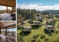 Cabañas con vistas a la ría y una cama que llega hasta la terraza para ver el amanecer