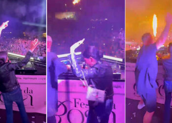 Nidia Arévalo junto a Juan Magán en el escenario