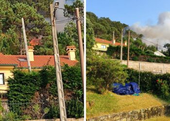 Así de cerca se encontraban las llamas en Oia