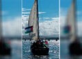 Embarcación en la regata solidaria por Palestina en A Illa de Arousa, a 30 de agosto de 2025 // GLOBAL MOVEMENT TO GAZA GALIZA