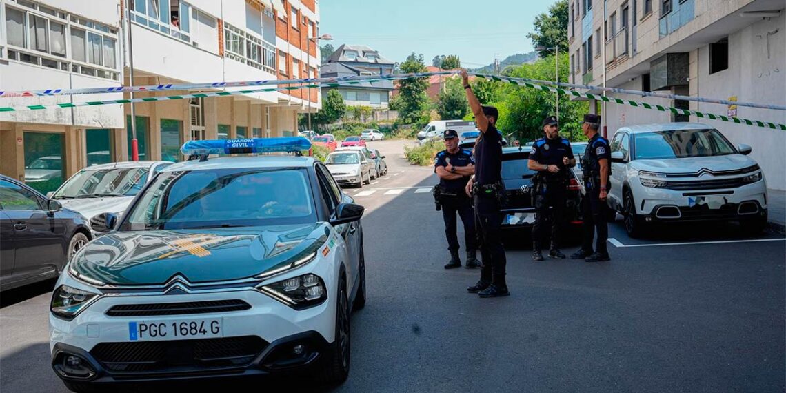 Cordón policial del pasado viernes en O Porriño // EUROPA PRESS