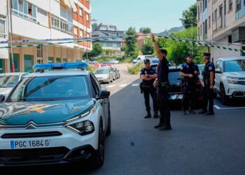 Cordón policial del pasado viernes en O Porriño // EUROPA PRESS