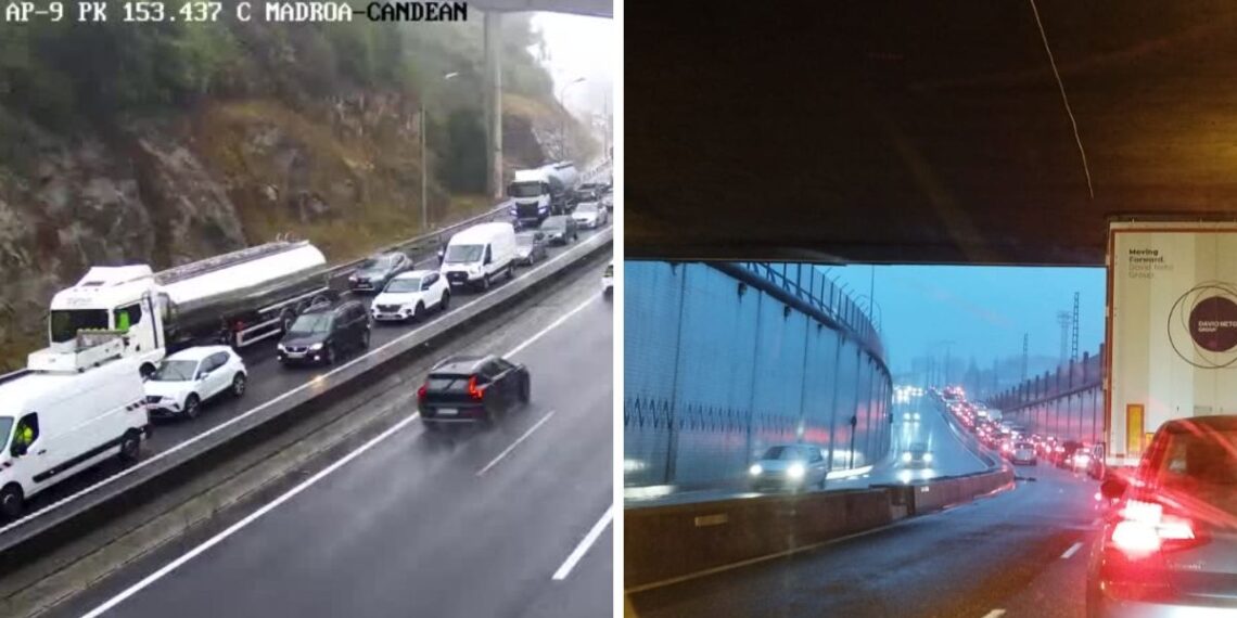 Colapso en la AP-9 en Vigo con colas kilométricas por un accidente entre "9 ó 10" vehículos