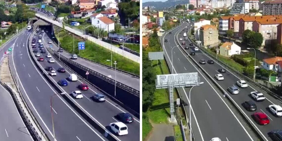 Largas retenciones en la AP-9 en Vigo tras dos accidentes de tráfico en media hora