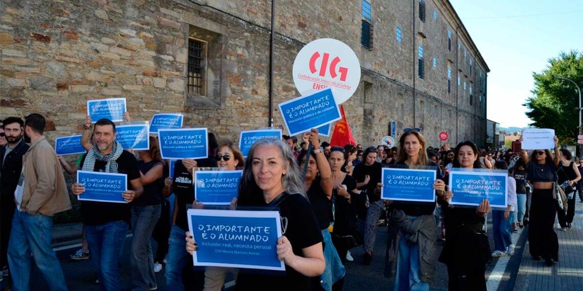 Destacan que la huelga de profesores en Galicia tuvo "el mayor seguimiento de los últimos años"