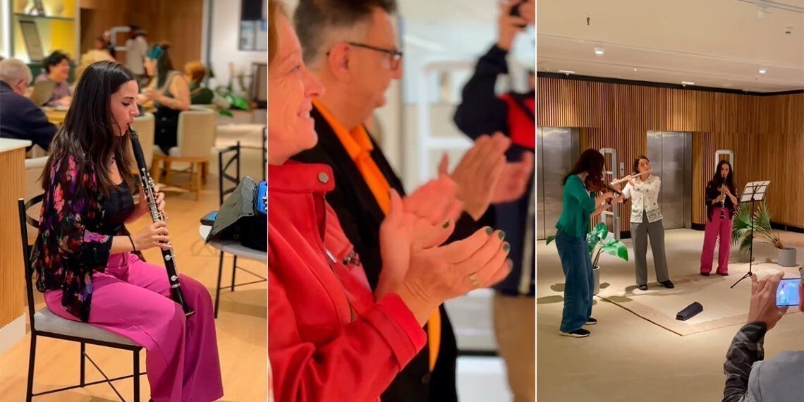 Un concierto improvisado sorprende a los clientes de un centro comercial de Vigo