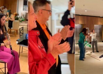 Un concierto improvisado sorprende a los clientes de un centro comercial de Vigo