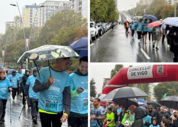 La lluvia no frenó a la "marea azul" más solidaria en la última "Vigo contra el Cáncer"