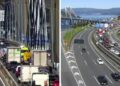 Colapso en el puente de Rande a la salida de Vigo en plena hora punta