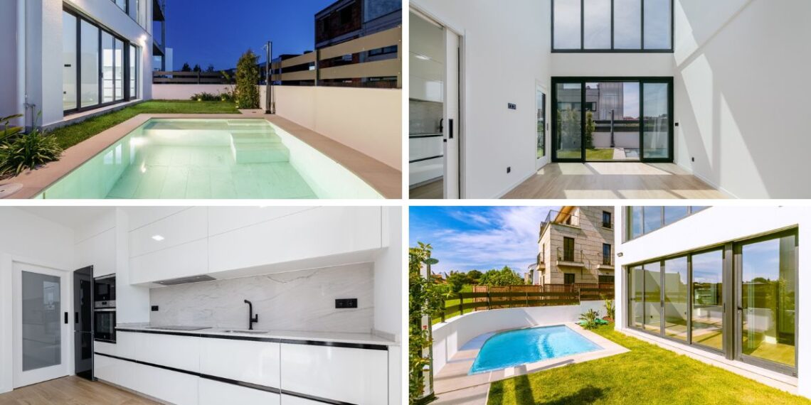 A la venta en Vigo un espectacular chalé de tres plantas con piscina y cerca de Samil