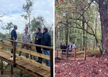 Pasarela de madera y un recorrido circular, así pone O Porriño en valor la "Lagoa de Orbenlle"
