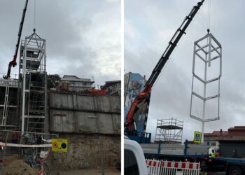 De "riesgo de derrumbe" a "en instalación", Vigo pone fecha a su nuevo ascensor