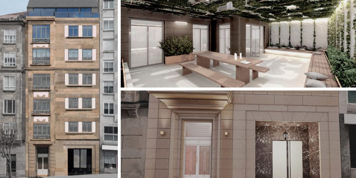 Renovado un edificio por completo en Vigo para ofrecer viviendas por más de 500.000 euros