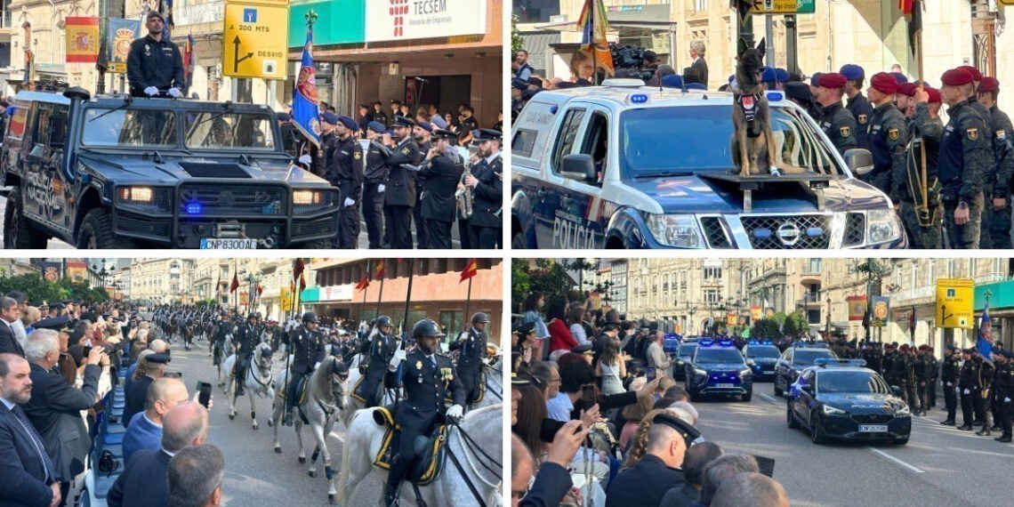 La Policía celebra su gran gala nacional en el centro de Vigo con un desfile con cientos de agentes
