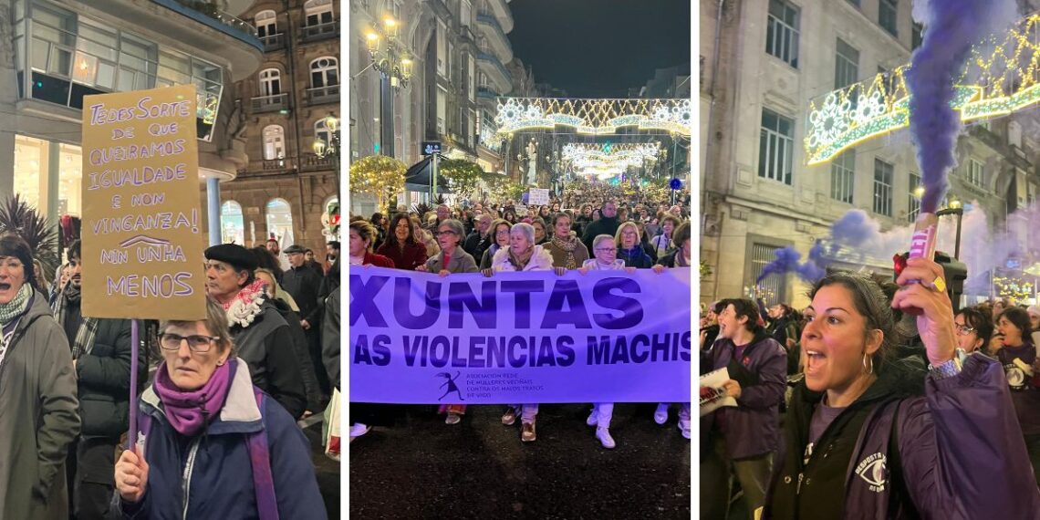 Vigo acoge una de las manifestaciones más numerosas de Galicia del 25N: "Juntas somos más fuertes"