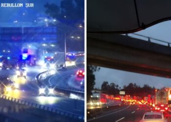 Atasco en la AP-9 en dirección a Vigo por un incendio en un semirremolque