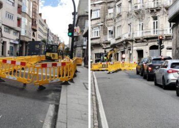 El corte de una calle del centro complica el tráfico en Vigo por unos días