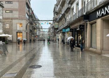 El viento tumba árboles, cables eléctricos y vallas en Vigo, con 17 incidencias por el temporal