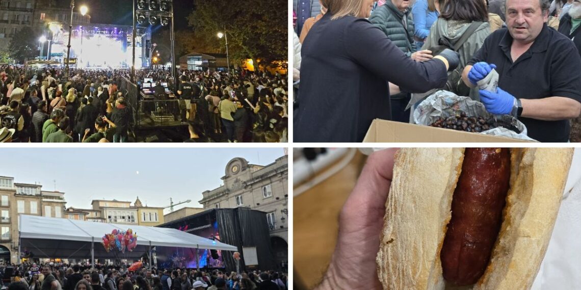Olympus, castañas gratis y chorizo asado a 3 euros en el gran magosto de Ourense