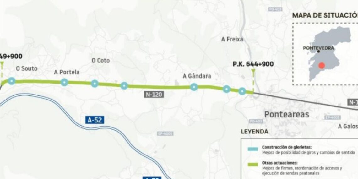 Transportes avanza en el proyecto para mejorar la N-120 en Ponteareas y hace algunos cambios