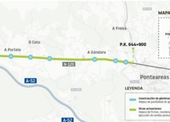 Transportes avanza en el proyecto para mejorar la N-120 en Ponteareas y hace algunos cambios
