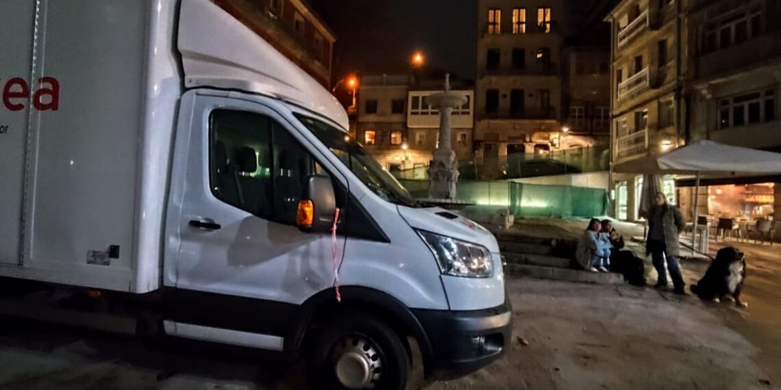 Sorpresa en pleno centro de Vigo, con su mejor mirador urbano convertido en plató de rodaje