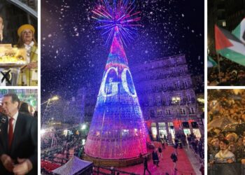 Arranca la Navidad de Vigo con un mensaje para Palestina y un cortocircuito que casi arruina el encendido