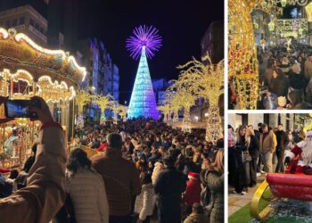 La Navidad de Vigo supera su primera gran 'avalancha turística' del año con las calles a rebosar