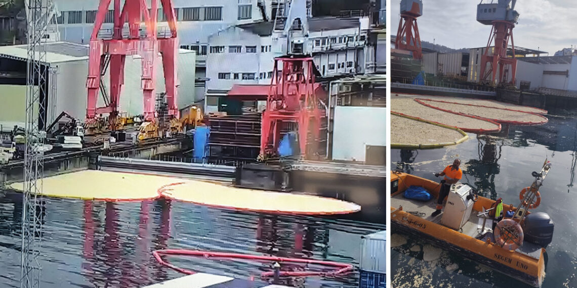 El vertido de aceite en la Ría de Vigo está "recogido al 75%", pero podría afectar a las bateas