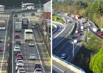 La operación salida de Navidad arranca en el área de Vigo con retenciones por un accidente