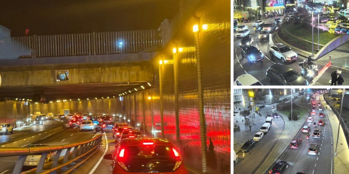 Vigo registra una jornada con importantes retenciones en la zona de Beiramar