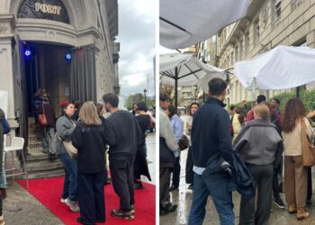 Fiesta improvisada en la Alameda de Vigo por la euforia que ha desatado la Lotería de Navidad