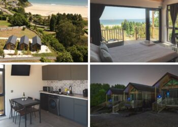 Un complejo de cabañas inspirado en hórreos ofrece en Galicia un relajante descanso con vistas al mar