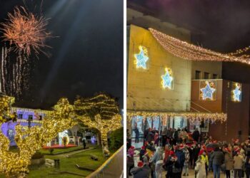 La Navidad llegó a Nigrán con fuegos artificiales, chocolatada, música y fotomatón