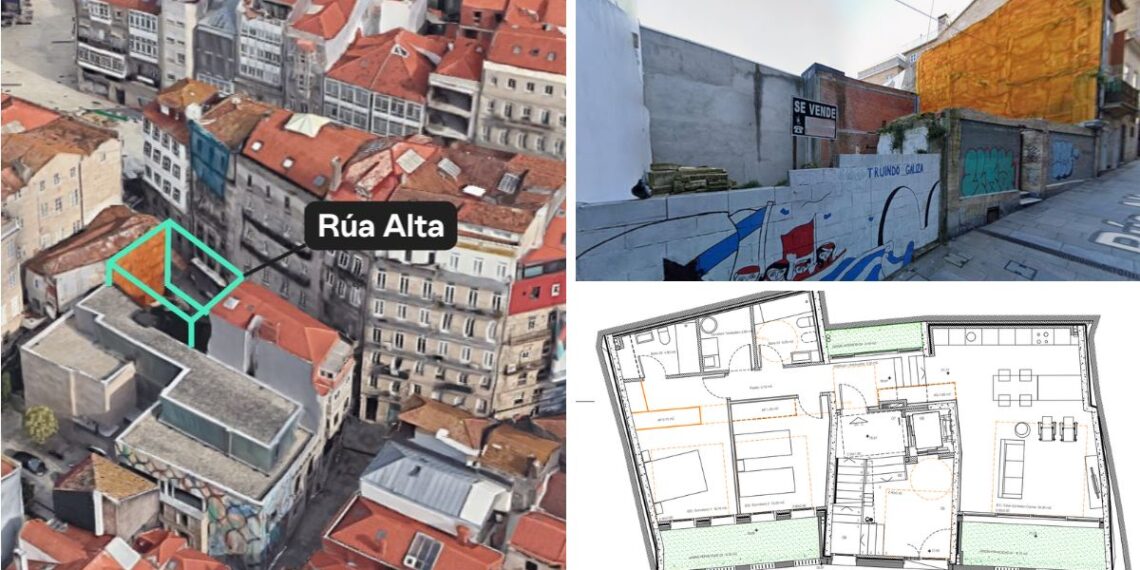 Vigo transformará una parcela del Casco Vello en un novedoso edificio de viviendas con jardín interior