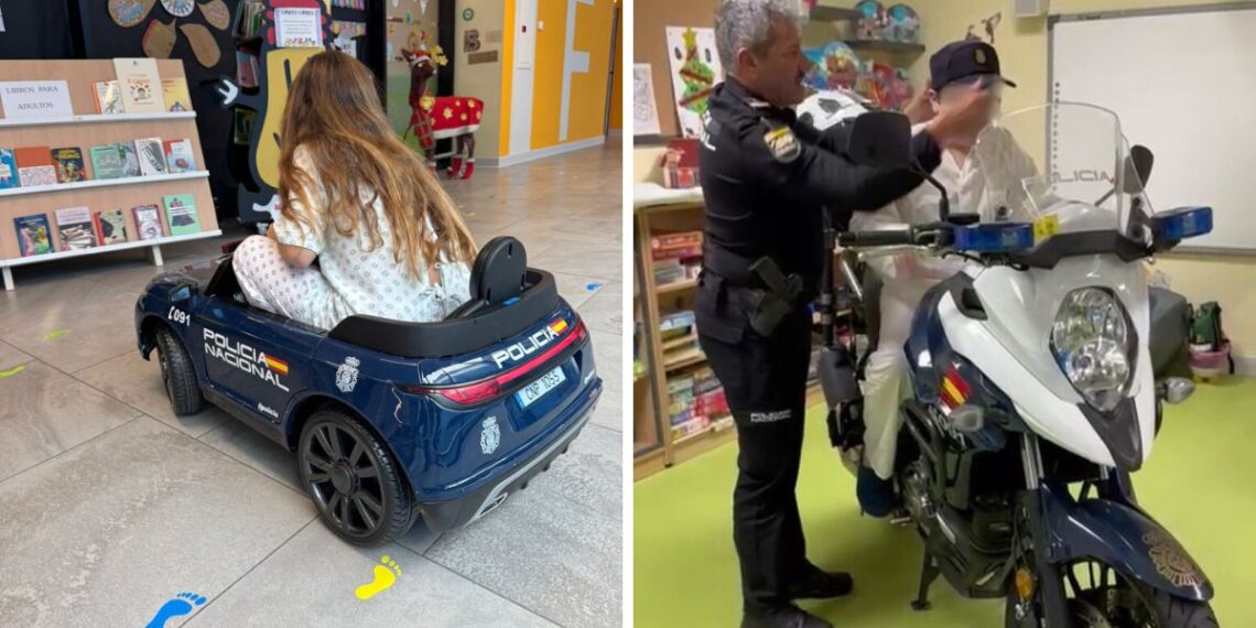Los niños ingresados en hospitales de Vigo se sintieron policías por un día con una visita muy especial