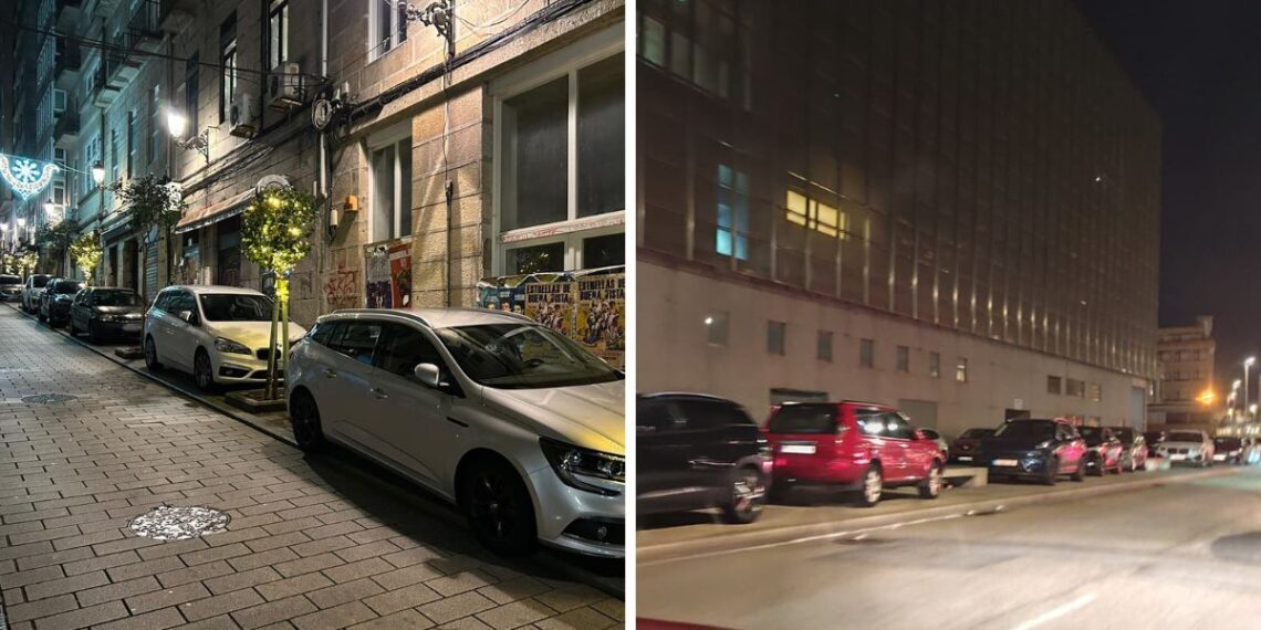 Quejas por la permisibilidad del Concello para aparcar en las aceras durante la Navidad de Vigo